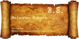 Meissner Babett névjegykártya